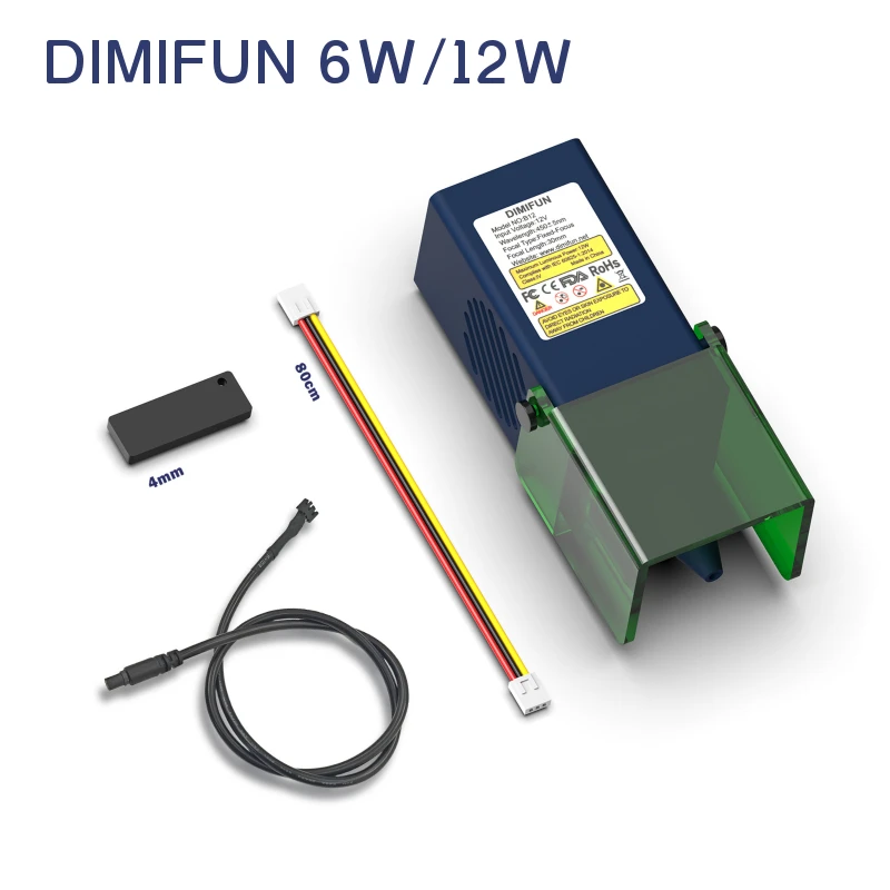 DIMIFUN Точный синий лазерный модуль 450 нм 6/12 Вт с ультратонким пятном 0,06*0,06 мм для деталей деревообрабатывающего оборудования
DIMIFUN Точный синий лазерный модуль 450 нм 6/12 Вт с ультратонким пятном 0,06*0,06 мм для деталей деревообрабатывающего оборудования