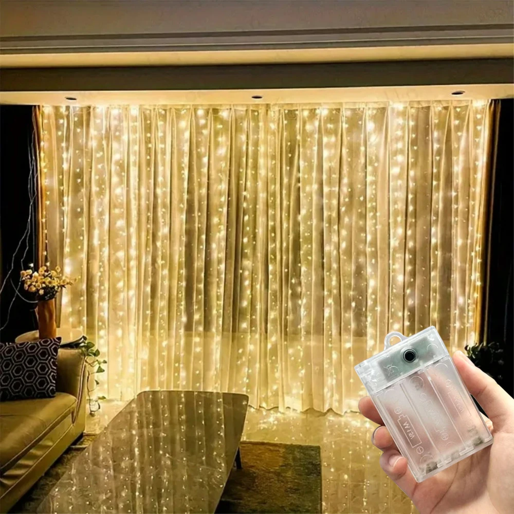 Battery Power Outdoor LED Fairy Curtain Light String Bedroom Decoration Home Christmas Halloween Living Room Decoration
Battery Power Outdoor LED Fairy Curtain Light String Bedroom Decoration Home Christmas Halloween Living Room Decoration