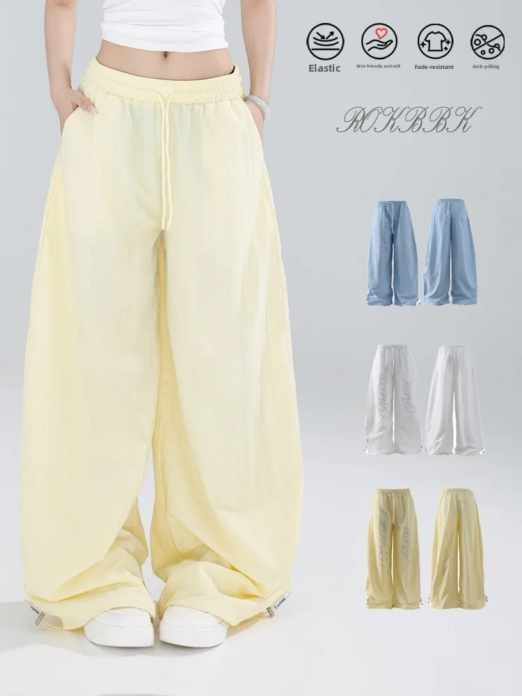 ROKBBK-K Street Style Printed Wide Leg Pants Women's Quick Dry Sports Casual Trousers Drapey Summer Fashion Ladies Pants
ROKBBK-K Street Style Printed Wide Leg Pants Women's Quick Dry Sports Casual Trousers Drapey Summer Fashion Ladies Pants
