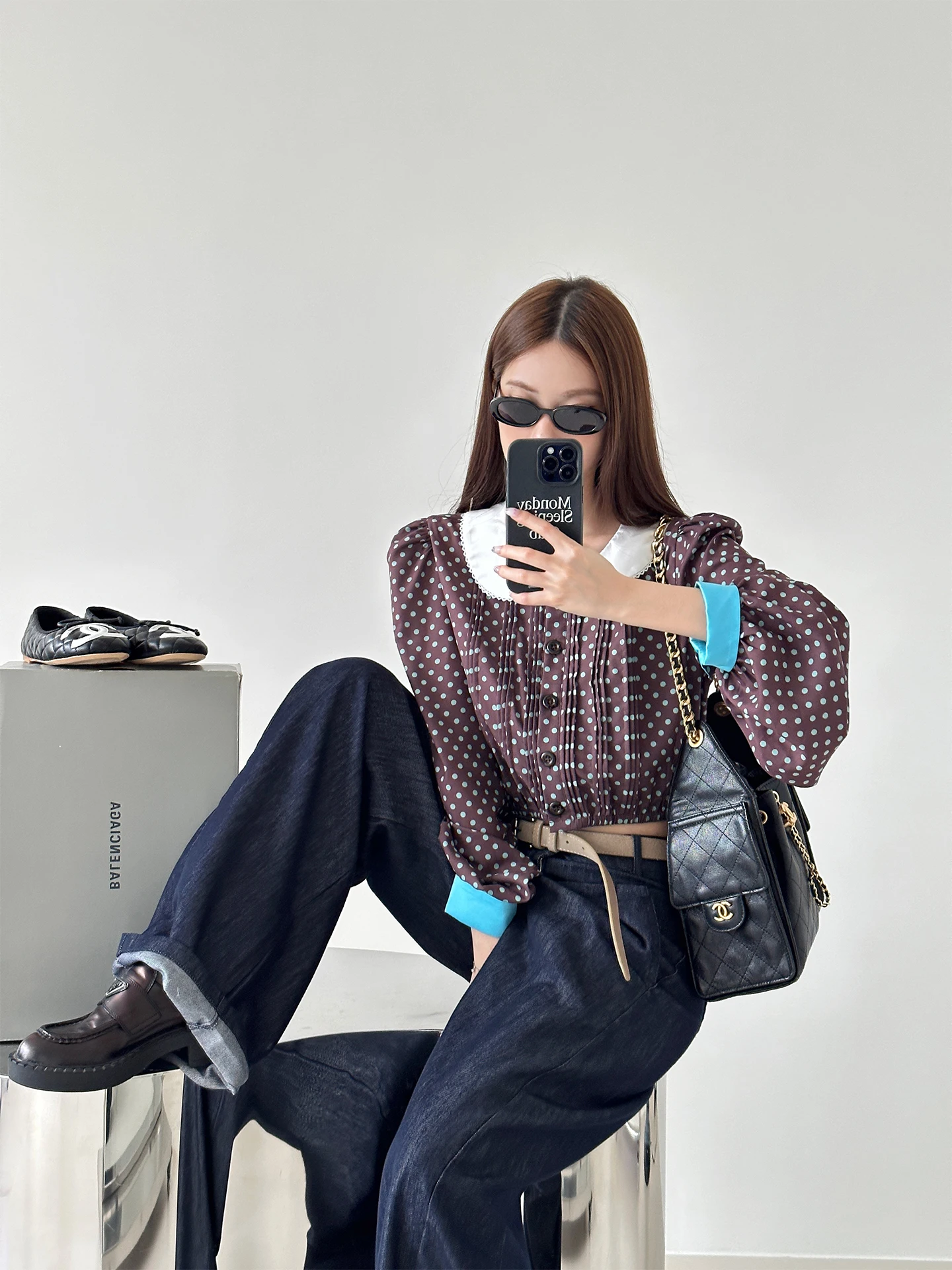 Polka Dot Bubble Sve ort irt Vintage Design Spring Autumn Faion Straight Cut Long Sve Doll Collar Button up Women...
Polka Dot Bubble Sve ort irt Vintage Design Spring Autumn Faion Straight Cut Long Sve Doll Collar Button up Women...