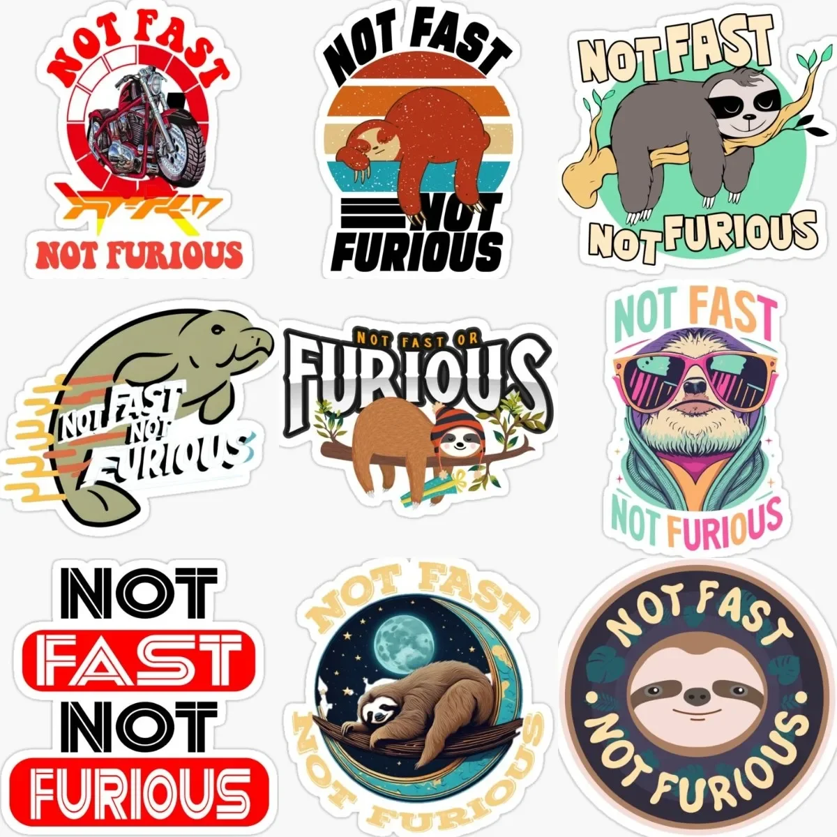 Not Fast Not Furious Sloth Creative Badge Sticker Motorcycle Bumper Wall Car Table Off-road Racing Bicycle Truck PVC Decal
Not Fast Not Furious Sloth Creative Badge Sticker Motorcycle Bumper Wall Car Table Off-road Racing Bicycle Truck PVC Decal