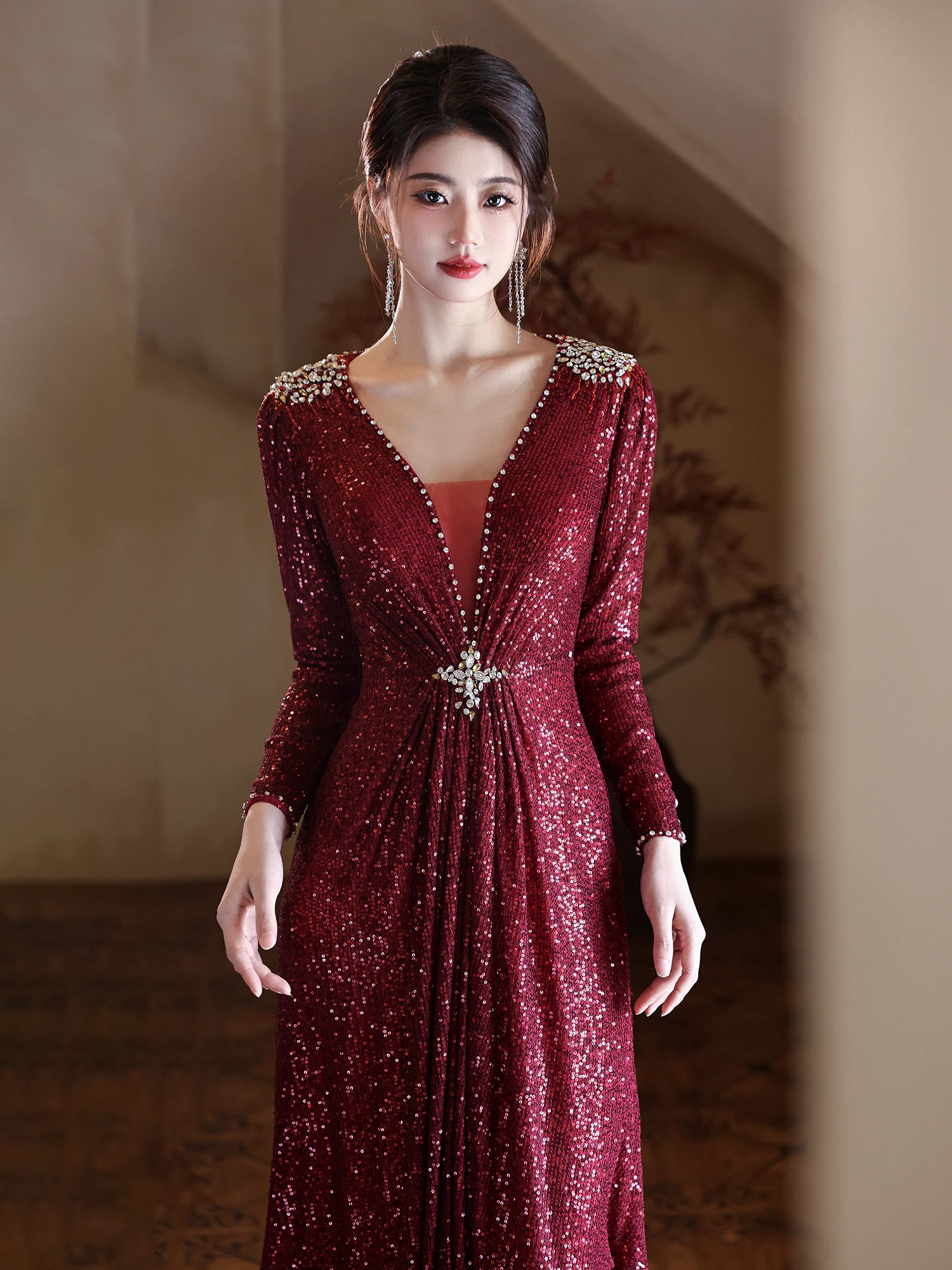 Red Evening Gown Women's High-End Sensation Par Ele Luxury Small ence Host Year Conference Sequin Engagement Long D...
Red Evening Gown Women's High-End Sensation Par Ele Luxury Small ence Host Year Conference Sequin Engagement Long D...