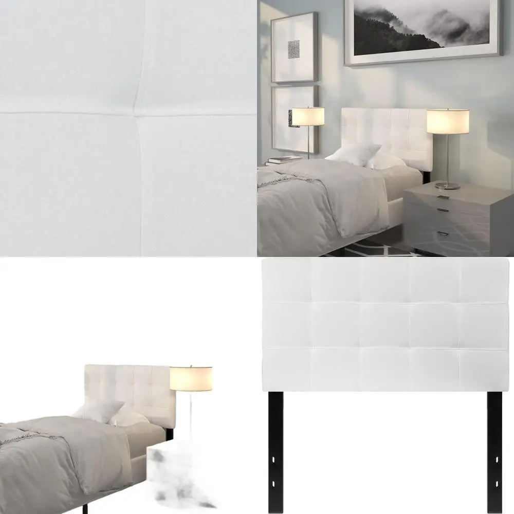 Tufted Upholstered Twin Bed in White Fabric
Tufted Upholstered Twin Bed in White Fabric