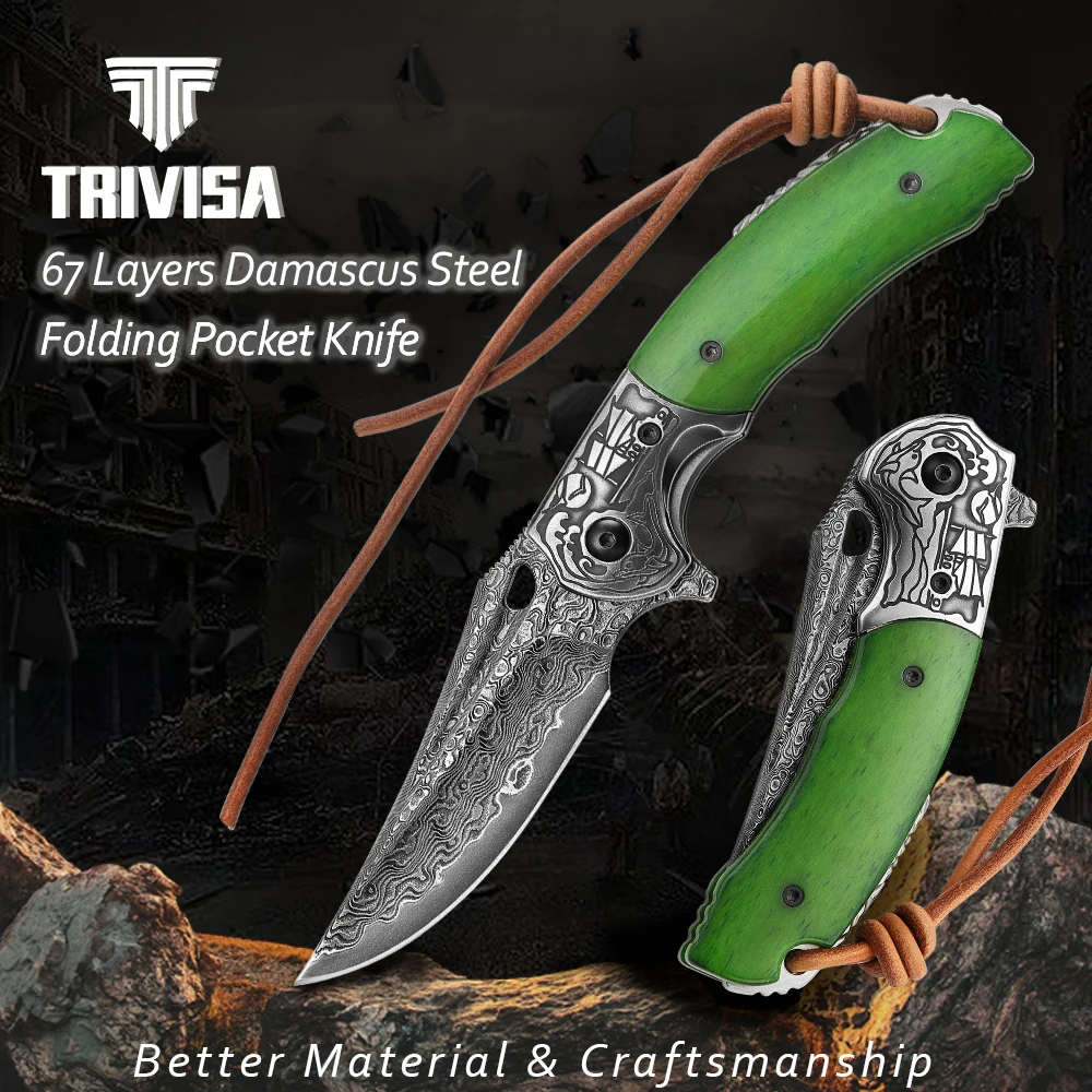 TRIVISA EDC Pocket Folding Knife For man, Camping Hunting Outdoor Survival High quality Professional hand Tool
TRIVISA EDC Pocket Folding Knife For man, Camping Hunting Outdoor Survival High quality Professional hand Tool