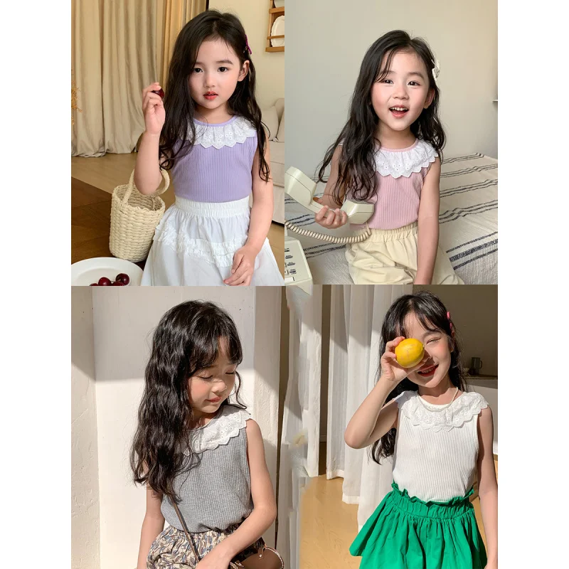 XTY-GirlsTShort-Sleeved Cotton Lace Doll Collar Sunken Stripe Children's Lace Collar Short Knitted Lace T-shirt Children's Vest
XTY-GirlsTShort-Sleeved Cotton Lace Doll Collar Sunken Stripe Children's Lace Collar Short Knitted Lace T-shirt Children's Vest