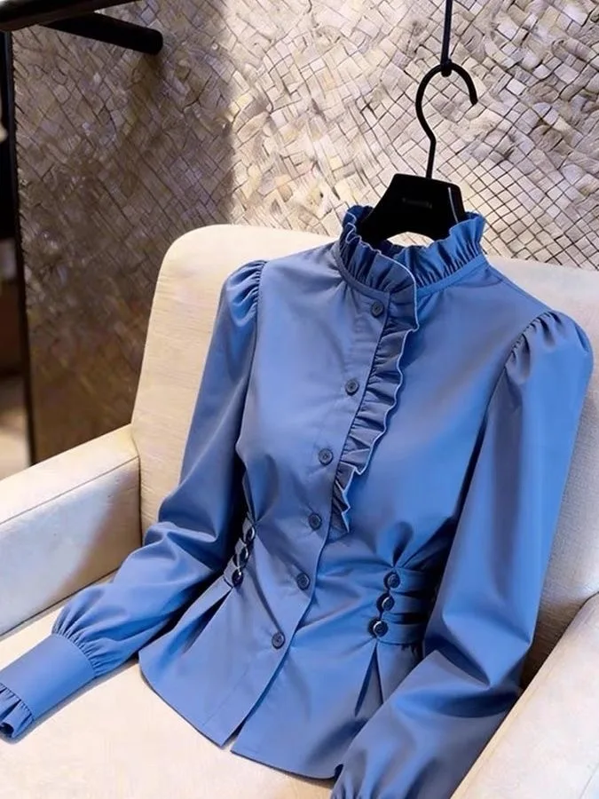Elegant Blue Shirt Women's Slim Fit Waist Cinching Stylish Commute Top High Quality Fashionable Beautiful Spring 2026
Elegant Blue Shirt Women's Slim Fit Waist Cinching Stylish Commute Top High Quality Fashionable Beautiful Spring 2026