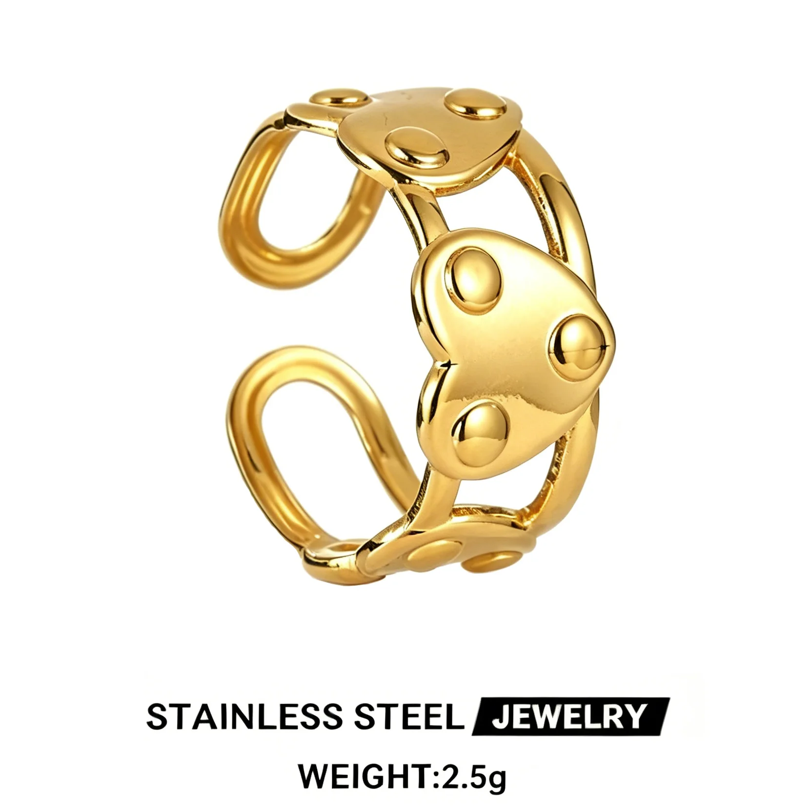 Double Layer Hollow Heart Open Rings For Women Gold Color Stainless Steel Adjustable Finger Rings Waterproof Daily Jewelry Gifts
Double Layer Hollow Heart Open Rings For Women Gold Color Stainless Steel Adjustable Finger Rings Waterproof Daily Jewelry Gifts