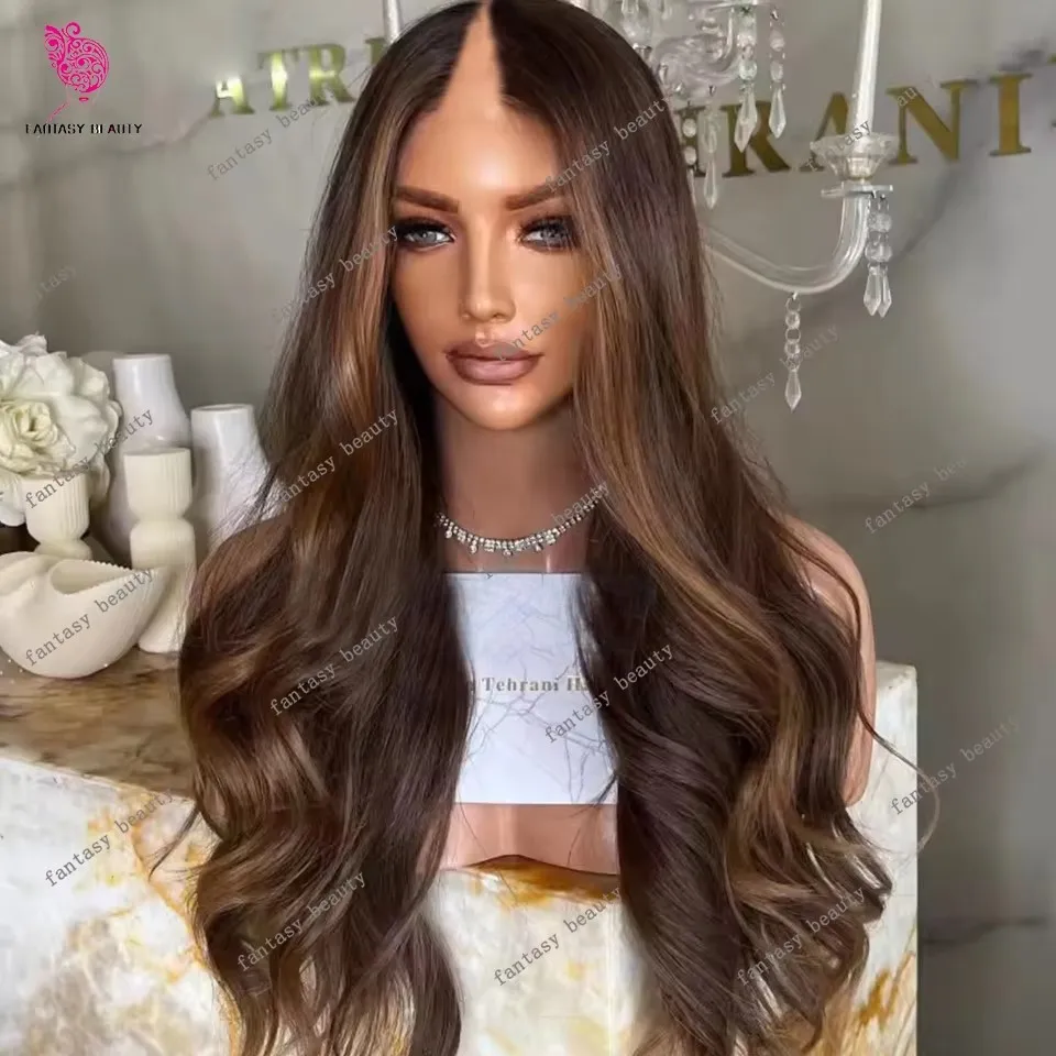 Long Wavy Highlight Blonde Dark Brown 100% Remy Human Hair V Part Wigs for Black Women Glueless Opening U Part Wigs 250Denisty
Long Wavy Highlight Blonde Dark Brown 100% Remy Human Hair V Part Wigs for Black Women Glueless Opening U Part Wigs 250Denisty