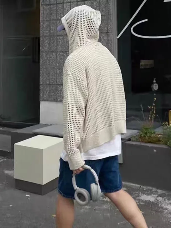 Male Summer Hooded Hollow Out Coats Jackets Men Cool Trendy Fashion High Street Streetwear Ins Chic Handsome Sexy Club Knit Tops
Male Summer Hooded Hollow Out Coats Jackets Men Cool Trendy Fashion High Street Streetwear Ins Chic Handsome Sexy Club Knit Tops