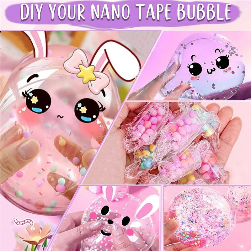 Transparent Nano Tape Bubble Kit,9.84FT Nano Tape Bubble for Kids Double Sided Tape Bubble Super Elastic Bubbles DIY Kit
Transparent Nano Tape Bubble Kit,9.84FT Nano Tape Bubble for Kids Double Sided Tape Bubble Super Elastic Bubbles DIY Kit
