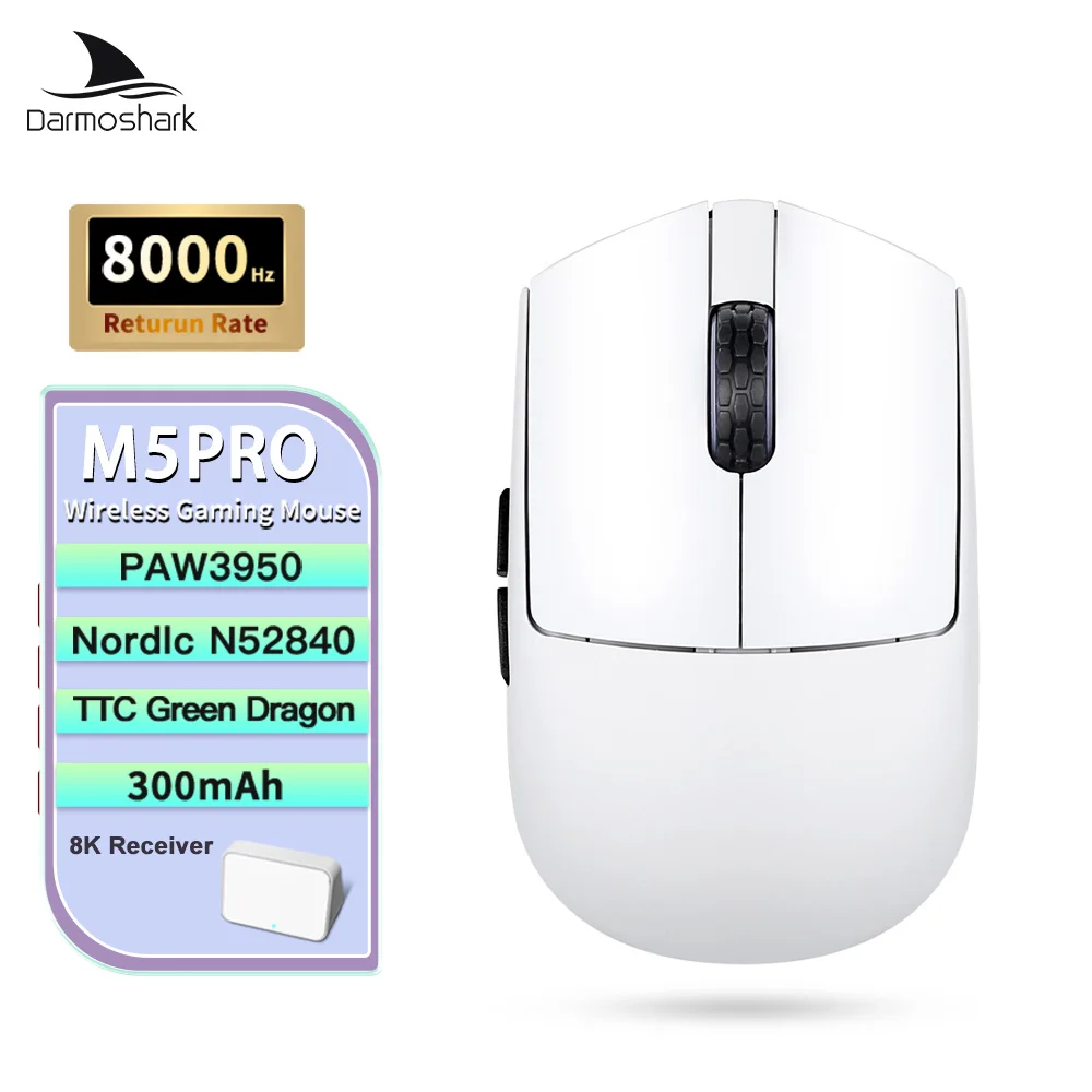 Игровая мышь Darmoshark M5PRO, беспроводная 8K PAW3950, трехрежимная, 30000 точек на дюйм, N52840, маленькая ручка для пальцев, игровые макромы, легкий вес
Игровая мышь Darmoshark M5PRO, беспроводная 8K PAW3950, трехрежимная, 30000 точек на дюйм, N52840, маленькая ручка для пальцев, игровые макромы, легкий вес