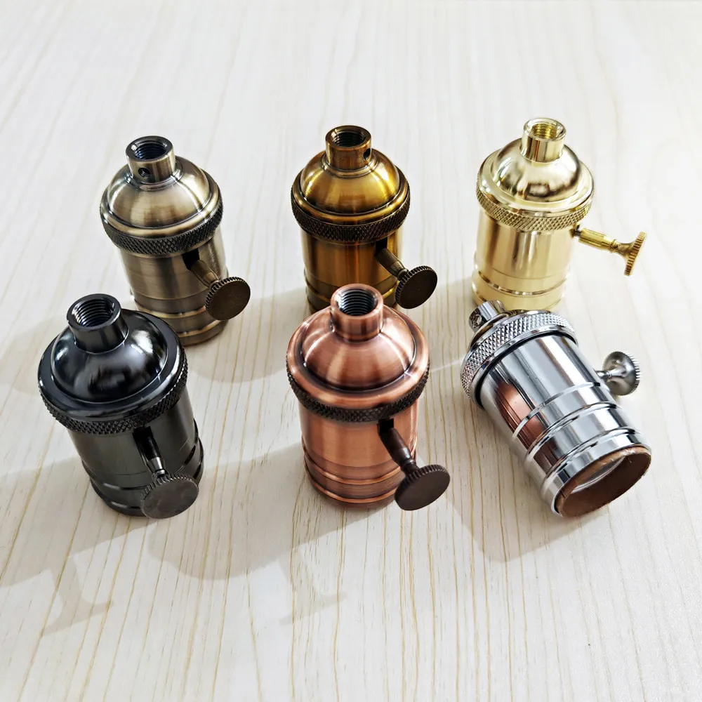 DIY Vintage E27 Lamp Base Copper holder With Switch Edison Vintage Lighting Screw Socket Antique Aluminum Lamp Holder Fixture
DIY Vintage E27 Lamp Base Copper holder With Switch Edison Vintage Lighting Screw Socket Antique Aluminum Lamp Holder Fixture