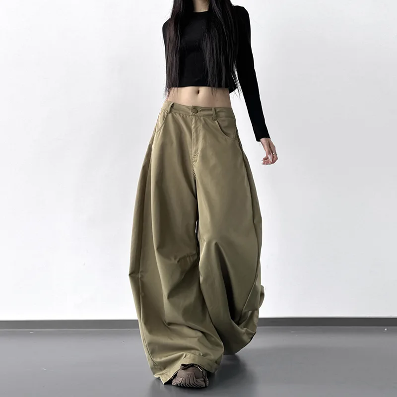Women High Waist Cargo Pants Wide Leg Baggy Trousers American Retro Work Pants
Women High Waist Cargo Pants Wide Leg Baggy Trousers American Retro Work Pants