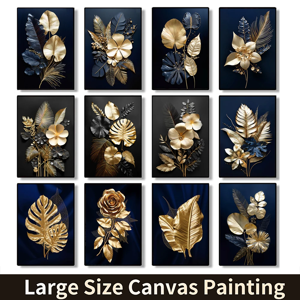Large Size Wall Canvas Painting Black and Golden Leaves Flowers Posters Abstract Art Botanical Pictures Living Room Home Decor
Large Size Wall Canvas Painting Black and Golden Leaves Flowers Posters Abstract Art Botanical Pictures Living Room Home Decor