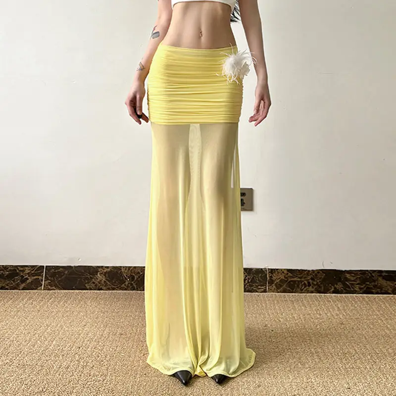 Long Skirt for Women Summer New High-end French Elegant Style Advanced Temperature Designed Niche Wrinkled Hip Mesh Skirt
Long Skirt for Women Summer New High-end French Elegant Style Advanced Temperature Designed Niche Wrinkled Hip Mesh Skirt