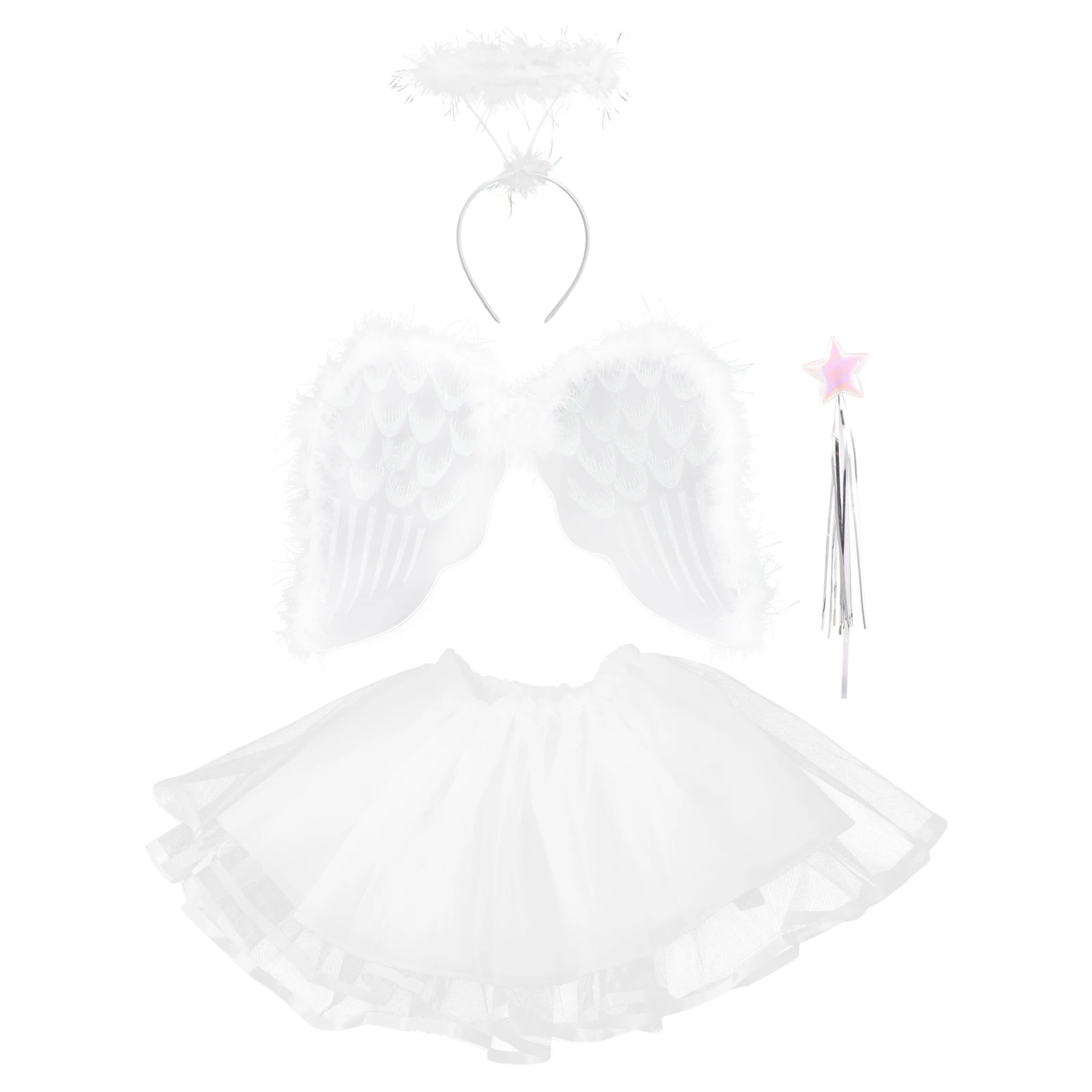4pcs Angel Fairy Set For Headband Star Wand Tutu Skirt Halloween Christmas Cosplay Party Costume Princess Fairy
4pcs Angel Fairy Set For Headband Star Wand Tutu Skirt Halloween Christmas Cosplay Party Costume Princess Fairy