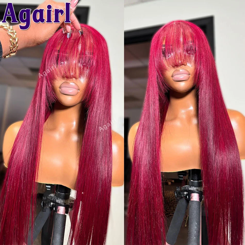 200% 30 32 Inch 5X5 Lace Closure Straight Wig 99J Red Burgundy Colored 13X6 Transparent Lace Frontal Human Hair Wigs With Bangs
200% 30 32 Inch 5X5 Lace Closure Straight Wig 99J Red Burgundy Colored 13X6 Transparent Lace Frontal Human Hair Wigs With Bangs