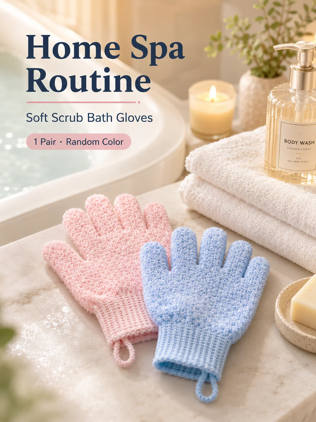 Exfoliating Bath Shower Gloves for Men Women, Five-Finger Double-Sided Body Scrub Mitt with Textured Foam Lather Surface, Deep Cleaning Wash Glove for Arms Legs Back Feet, Bathroom Spa Accessory for Home, Gym, Travel and Daily Body Care, Random Color
Exfoliating Bath Shower Gloves for Men Women, Five-Finger Double-Sided Body Scrub Mitt with Textured Foam Lather Surface, Deep Cleaning Wash Glove for Arms Legs Back Feet, Bathroom Spa Accessory for Home, Gym, Travel and Daily Body Care, Random Color
