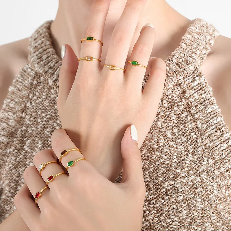 Stainless Steel Gold Color Ring Multicolored Crystal Mall Oval Square Rings for Women Gift Fashion Couple Gift Luxury Jewelry
Stainless Steel Gold Color Ring Multicolored Crystal Mall Oval Square Rings for Women Gift Fashion Couple Gift Luxury Jewelry