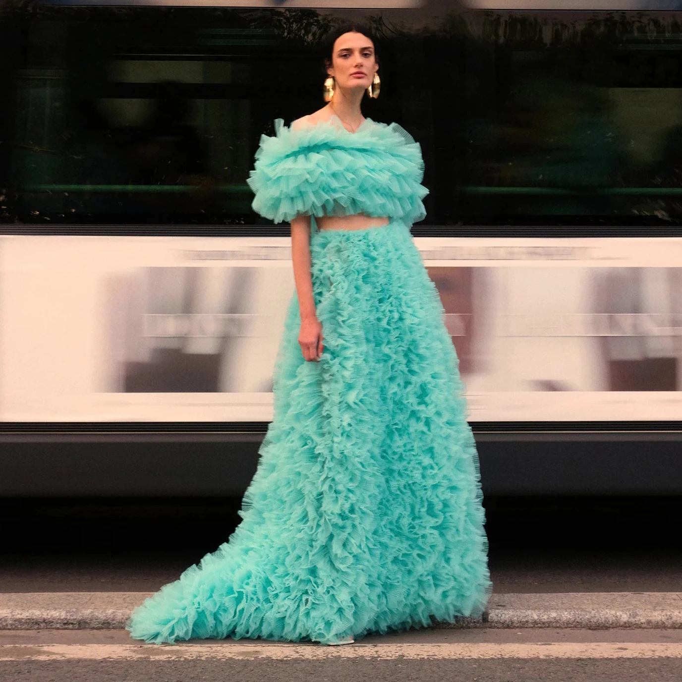 Turquoise Pleated Tulle Maxi Skirt for Women Sweep Train Ruffles Fluffy Tulle Prom Party Skirt 2023 Newest Bridal Wedding Skirt
Turquoise Pleated Tulle Maxi Skirt for Women Sweep Train Ruffles Fluffy Tulle Prom Party Skirt 2023 Newest Bridal Wedding Skirt