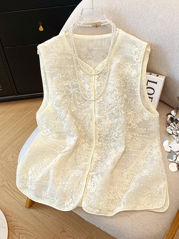 Жилет из органзы с блестками в стиле ретро, женский топ с разрезом, тяжелая вышивка в китайском стиле, новая летняя модная тонкая модель для поездок на работу
Жилет из органзы с блестками в стиле ретро, женский топ с разрезом, тяжелая вышивка в китайском стиле, новая летняя модная тонкая модель для поездок на работу