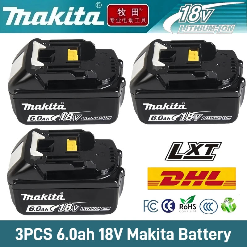 Original Makita 18V 6000mAh/3000mAh/5000mAh Rechargeable Battery,for Makita 18V Battery BL1860 Replacement Lithium Battery
Original Makita 18V 6000mAh/3000mAh/5000mAh Rechargeable Battery,for Makita 18V Battery BL1860 Replacement Lithium Battery