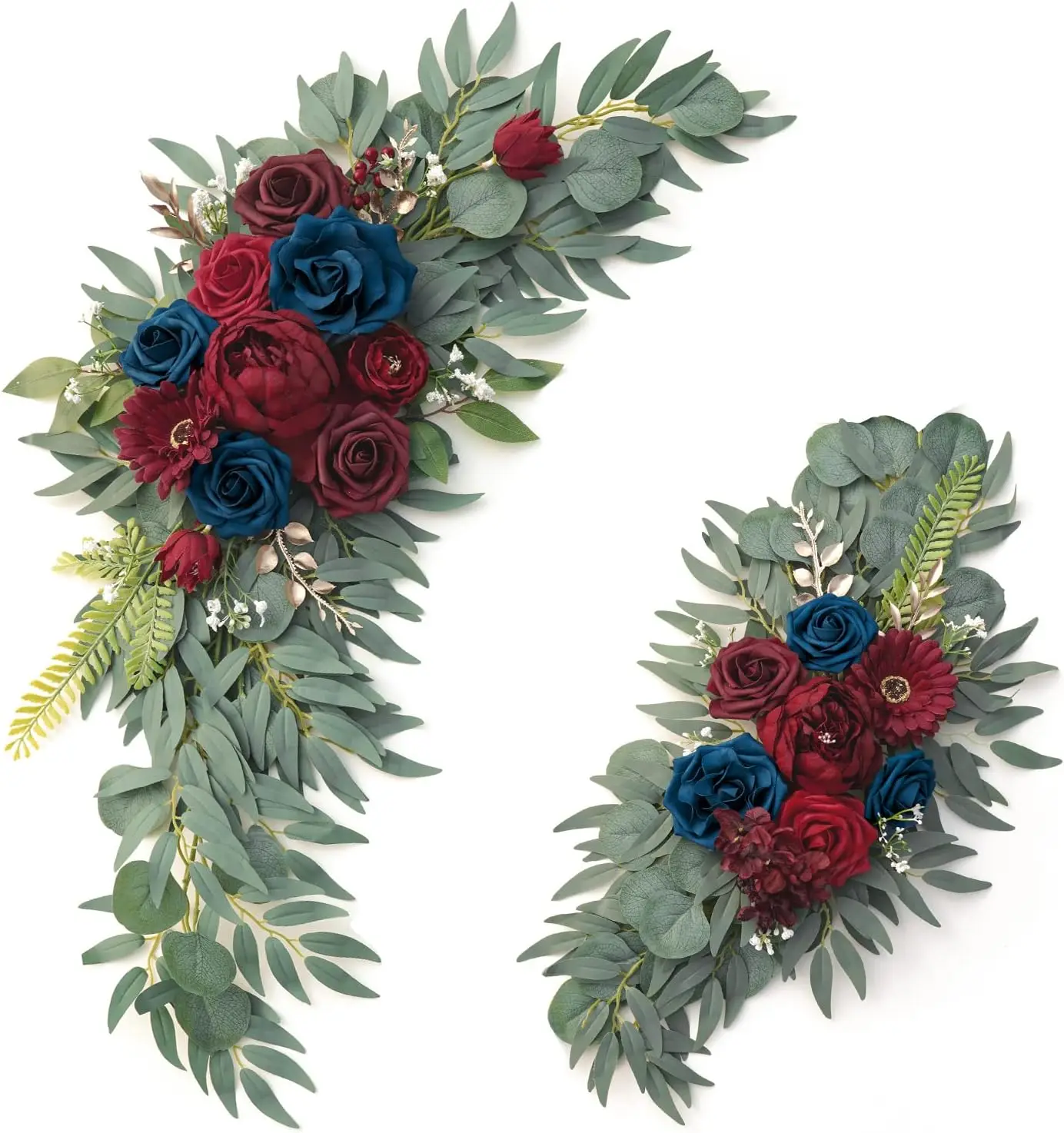 Wedding Arch Flowers (Pack of 2), Burgundy and Navy Flowers Wedding Decorations for Wedding Welcome Signs
Wedding Arch Flowers (Pack of 2), Burgundy and Navy Flowers Wedding Decorations for Wedding Welcome Signs