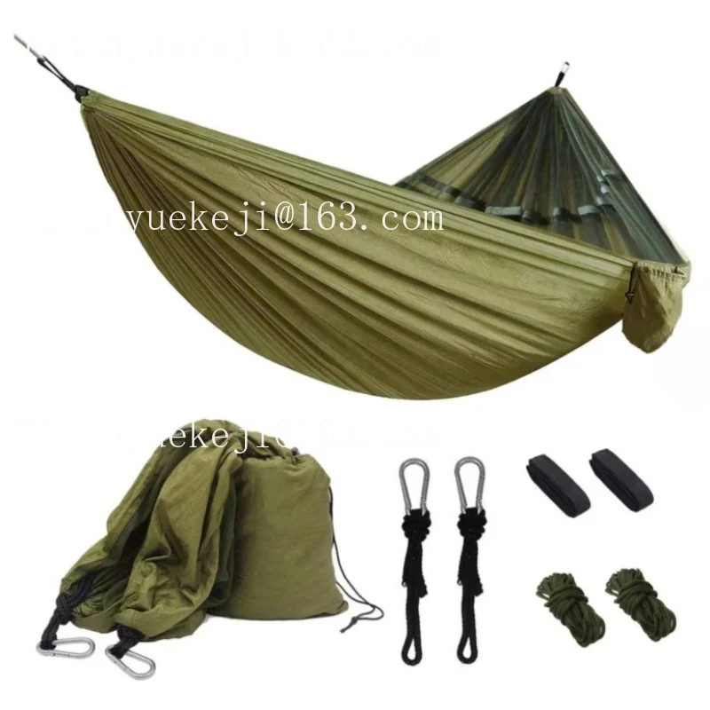 High quality nylon camping outdoor hammock with mosquito net lightweight portable hammock hiking tent
High quality nylon camping outdoor hammock with mosquito net lightweight portable hammock hiking tent
