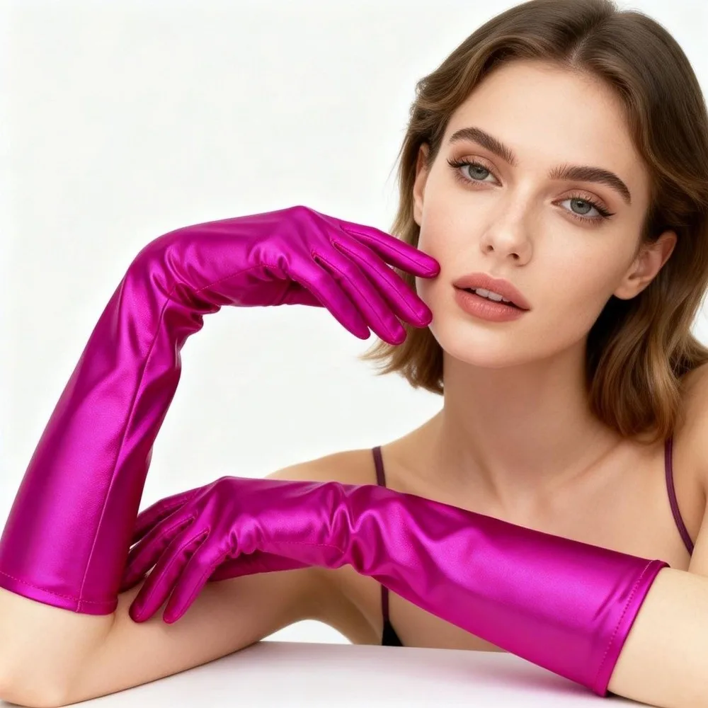 Simple Solid Color Patent Leather Gloves Shiny Cloth Long Gloves Elastic Elbow Long Women Mittens Nightclub
Simple Solid Color Patent Leather Gloves Shiny Cloth Long Gloves Elastic Elbow Long Women Mittens Nightclub