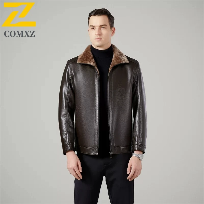 Man PU Leather Jacket 2025 Brand Luxury Fleece Lined Thickened Warm Outerwear High Fashion Business Casual Winter Leather Coat
Man PU Leather Jacket 2025 Brand Luxury Fleece Lined Thickened Warm Outerwear High Fashion Business Casual Winter Leather Coat