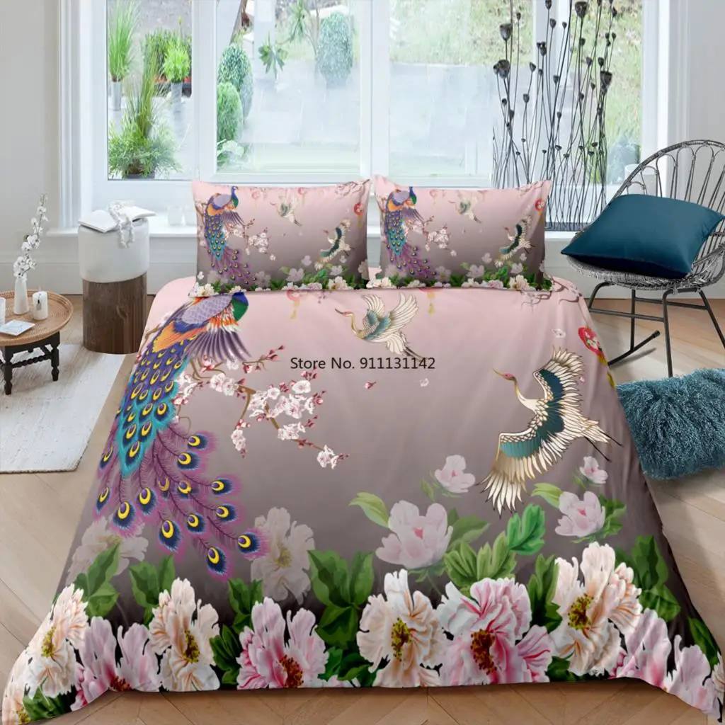 Modern 3D Digital Print Animal Bedding Set with Flower - Peacock Pattern, Down Cover & Pillowcase for Bedroom Decoration
Modern 3D Digital Print Animal Bedding Set with Flower - Peacock Pattern, Down Cover & Pillowcase for Bedroom Decoration