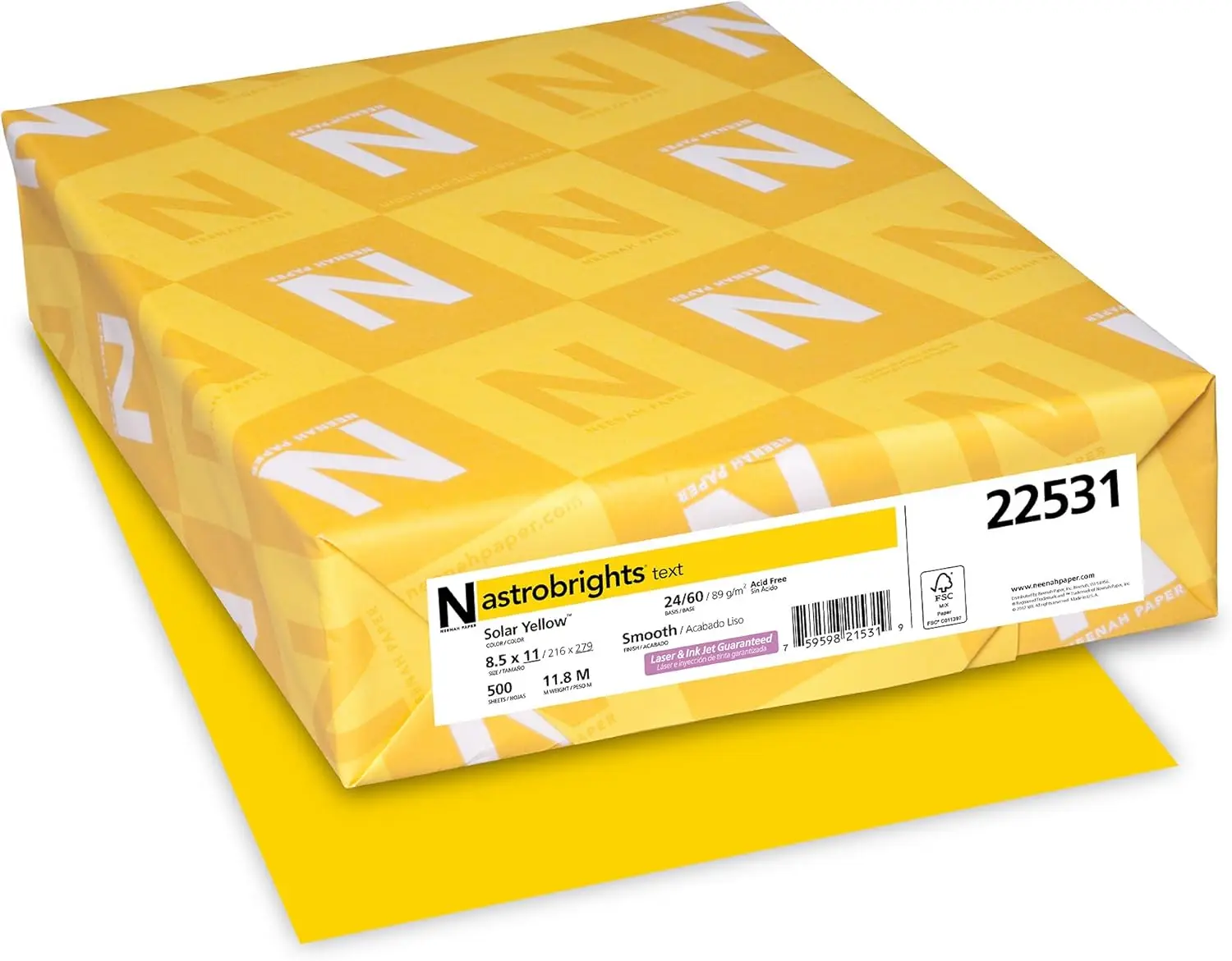 Solar Yellow 24lb 89GSM 8.5x11 Color Paper 500 Sheets Bright
Solar Yellow 24lb 89GSM 8.5x11 Color Paper 500 Sheets Bright