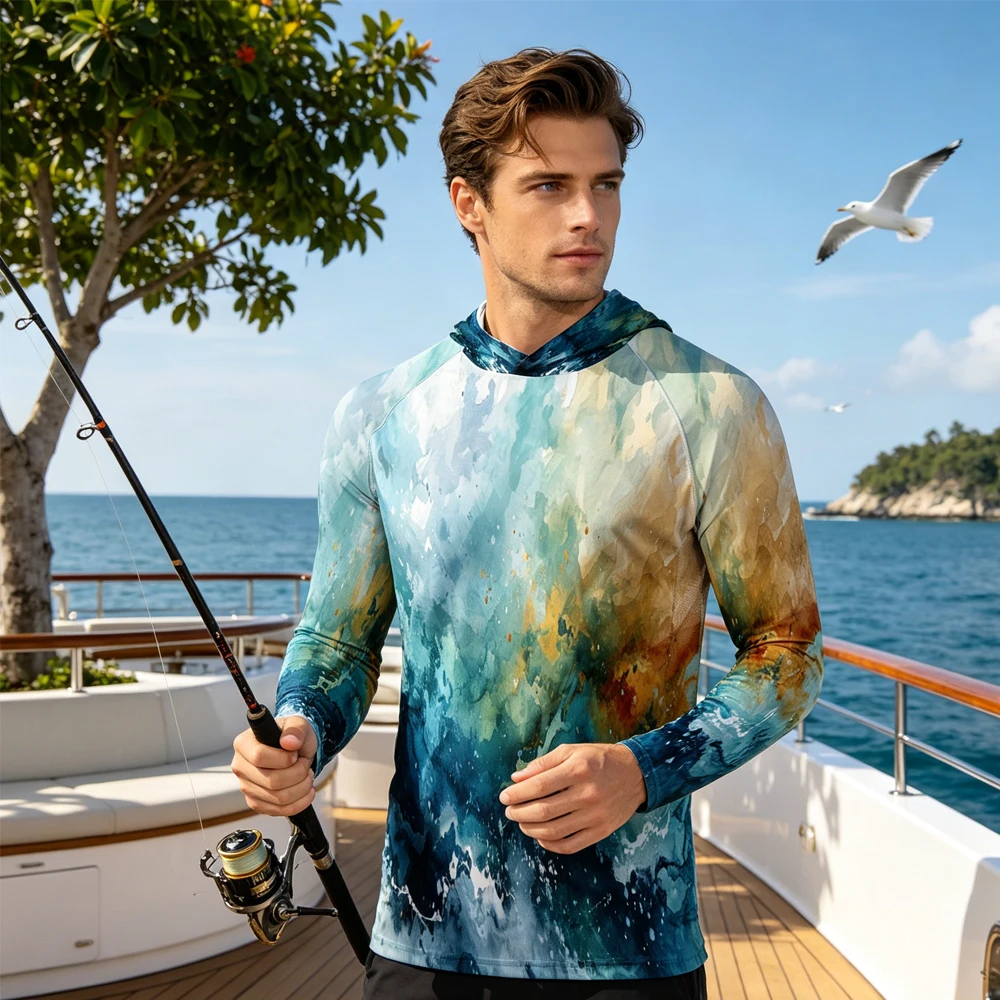 Men Hooded Fishing Shirt Long Sleeve UV Hoodie UPF50+ Luxury Fishing Top Wear High Quality Fishing Clothing for Fishing Outdoor
Men Hooded Fishing Shirt Long Sleeve UV Hoodie UPF50+ Luxury Fishing Top Wear High Quality Fishing Clothing for Fishing Outdoor