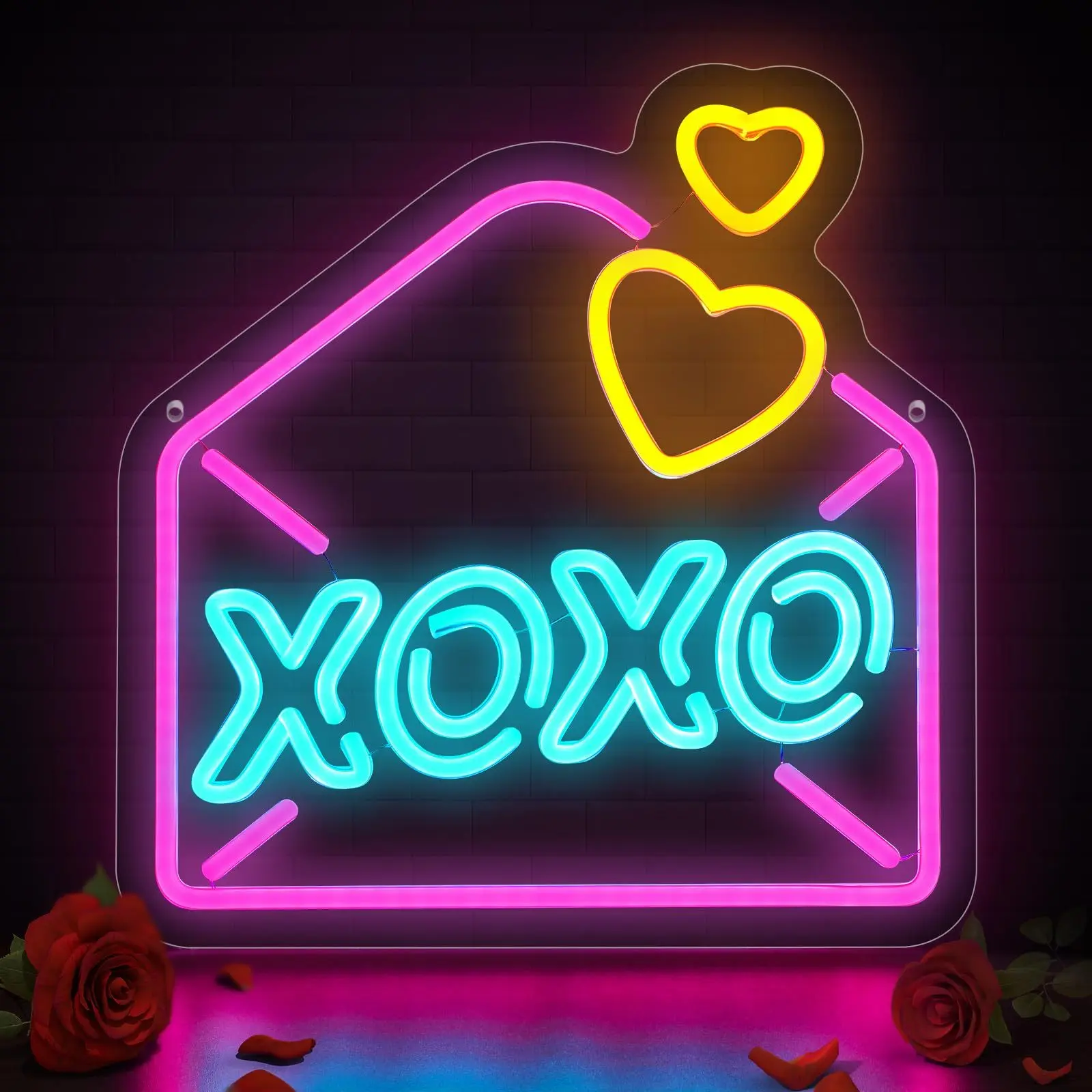 Envelope XOXO neon sign, USB powered, with dimmable switch, suitable for Valentine's Day, bedroom and romantic party decoration
Envelope XOXO neon sign, USB powered, with dimmable switch, suitable for Valentine's Day, bedroom and romantic party decoration