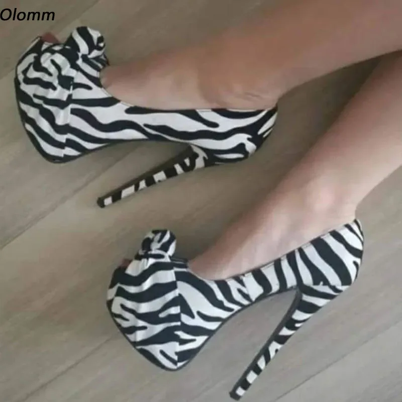 Olomm New Women Spring Pumps Butterfly Knot Sexy Stiletto Heels Peep Toe Beautiful Zebra Party Shoes Ladies US Plus Size 5-20
Olomm New Women Spring Pumps Butterfly Knot Sexy Stiletto Heels Peep Toe Beautiful Zebra Party Shoes Ladies US Plus Size 5-20