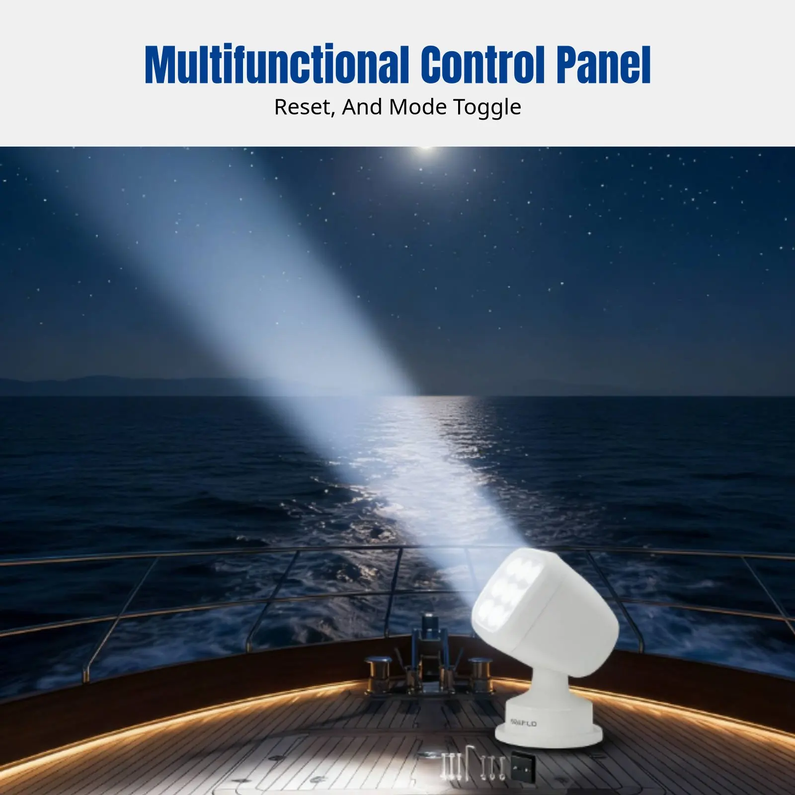 LED Searchlight for Boats Remote, 340° Rotation, Waterproof IP65, Yacht, Speedboat, Night Navigation
LED Searchlight for Boats Remote, 340° Rotation, Waterproof IP65, Yacht, Speedboat, Night Navigation