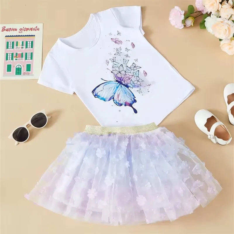 New Butterfly Short Sleeve+Light Purple Skirt 2-piece Set Suit For Girls 2-6 Years Daily Casual Sweet Style Skirt Set
New Butterfly Short Sleeve+Light Purple Skirt 2-piece Set Suit For Girls 2-6 Years Daily Casual Sweet Style Skirt Set