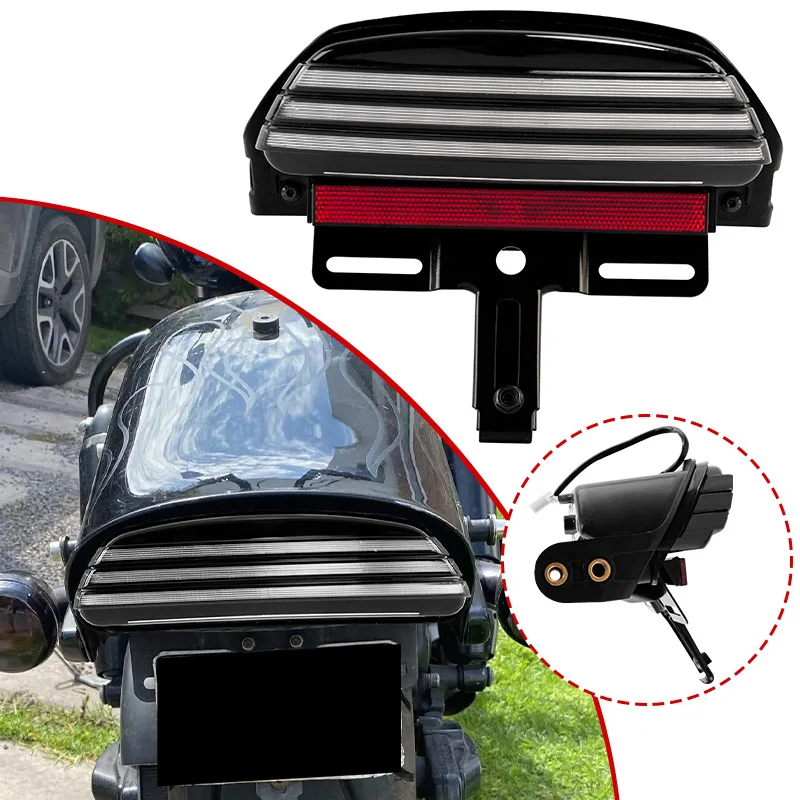 Motorcycle Black Rear Tail Brake Fender Tip Light LED Tri-Bar For Harley Dyna Fat Bob Softail FXSTB FXSTC Motorbike Taillight
Motorcycle Black Rear Tail Brake Fender Tip Light LED Tri-Bar For Harley Dyna Fat Bob Softail FXSTB FXSTC Motorbike Taillight