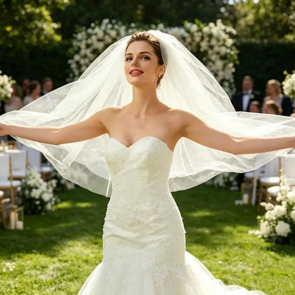 Full Shape Bridal Veil with Metal Hair Comb, Veils for Women Wedding, 2 Tiers White Bridal Veils with Comb,Wedding Accessory
Full Shape Bridal Veil with Metal Hair Comb, Veils for Women Wedding, 2 Tiers White Bridal Veils with Comb,Wedding Accessory