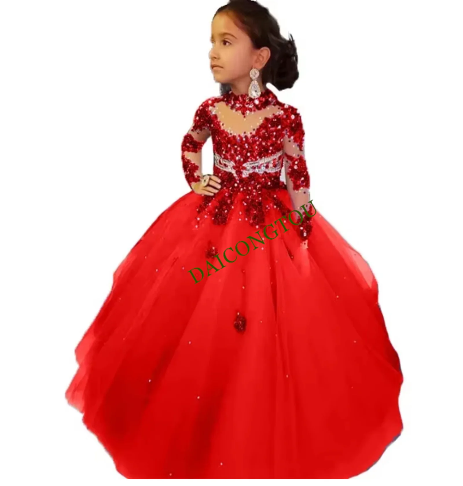 Customized Luxious Girls Beaded Pageant Dresses High Quality Long Sleeve Flower Girl Dress for Wedding Kids Birthday Party Commu
Customized Luxious Girls Beaded Pageant Dresses High Quality Long Sleeve Flower Girl Dress for Wedding Kids Birthday Party Commu