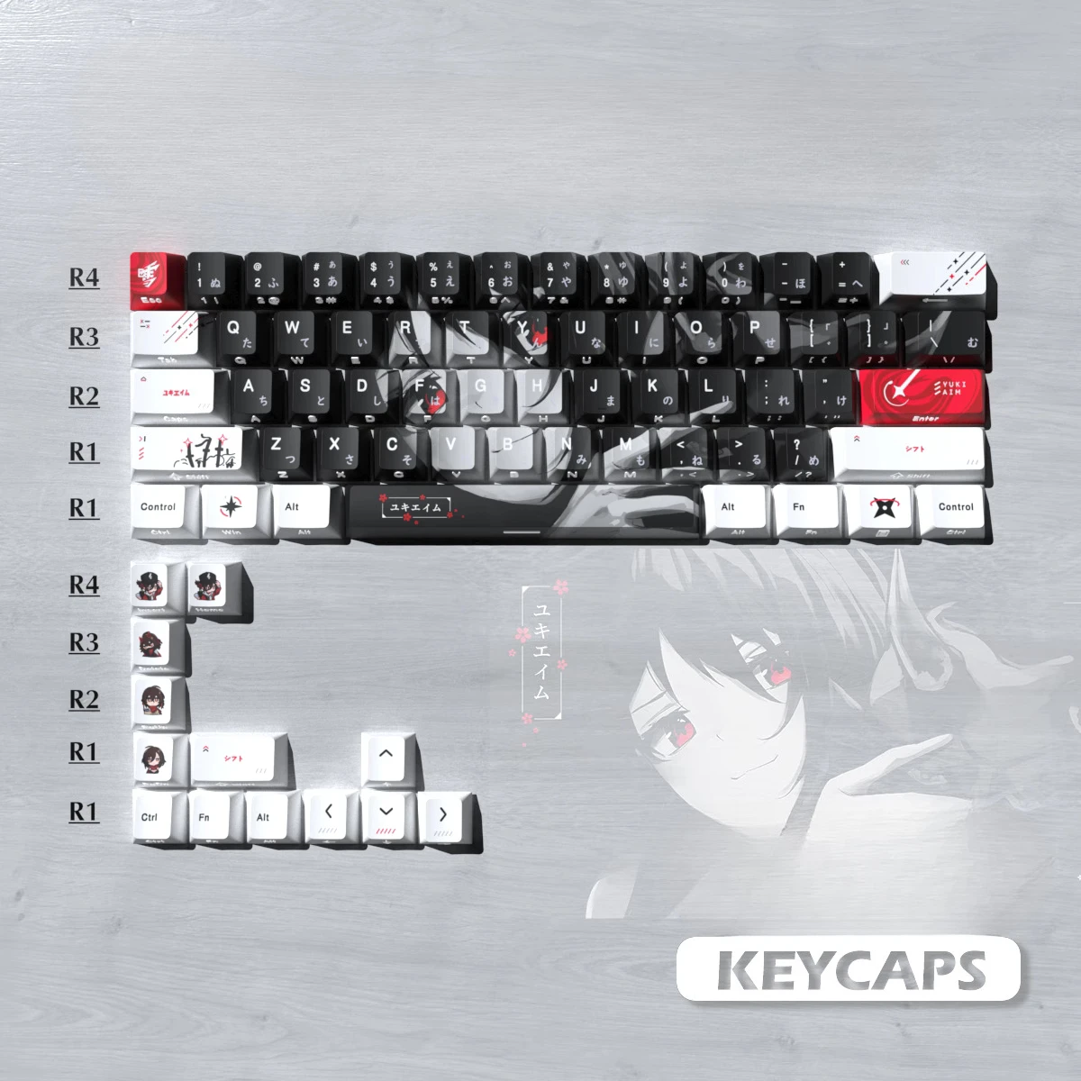 Animation pattern mask is engraved with five-sided sublimation keycaps, suitable for wooting ez63 made68, etc
Animation pattern mask is engraved with five-sided sublimation keycaps, suitable for wooting ez63 made68, etc