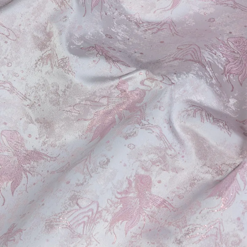 1meter Pink Gold Brocade Fabric Fish Landscape Jacquard for Mamian Skirt Vest Jacket New Chinese Style Hanfu DIY Sewing
1meter Pink Gold Brocade Fabric Fish Landscape Jacquard for Mamian Skirt Vest Jacket New Chinese Style Hanfu DIY Sewing