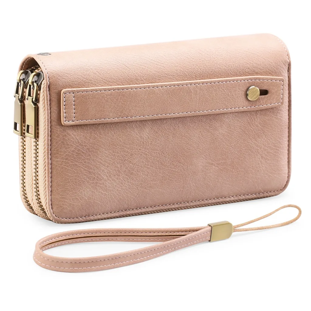 Rfid Blocking Wallet Wear-Resistant Pu Leather Wristlet Double Zipper Wallet High-Quality Women'S Long Clutch Wallet For Daily
Rfid Blocking Wallet Wear-Resistant Pu Leather Wristlet Double Zipper Wallet High-Quality Women'S Long Clutch Wallet For Daily