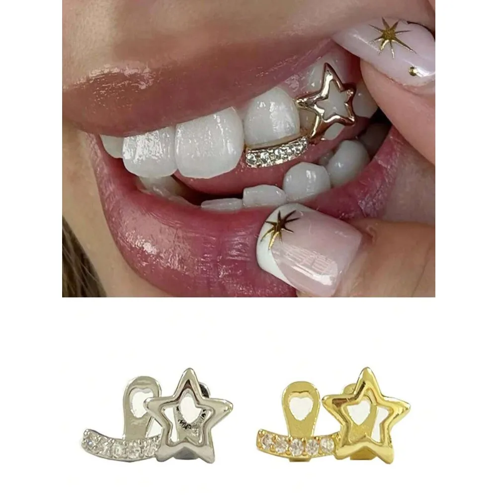 1 Set Hollow Star Bar Zirconia Combination Hip Hop Tooth Jewelry Set, Unisex Personalized Daily Accessories
1 Set Hollow Star Bar Zirconia Combination Hip Hop Tooth Jewelry Set, Unisex Personalized Daily Accessories