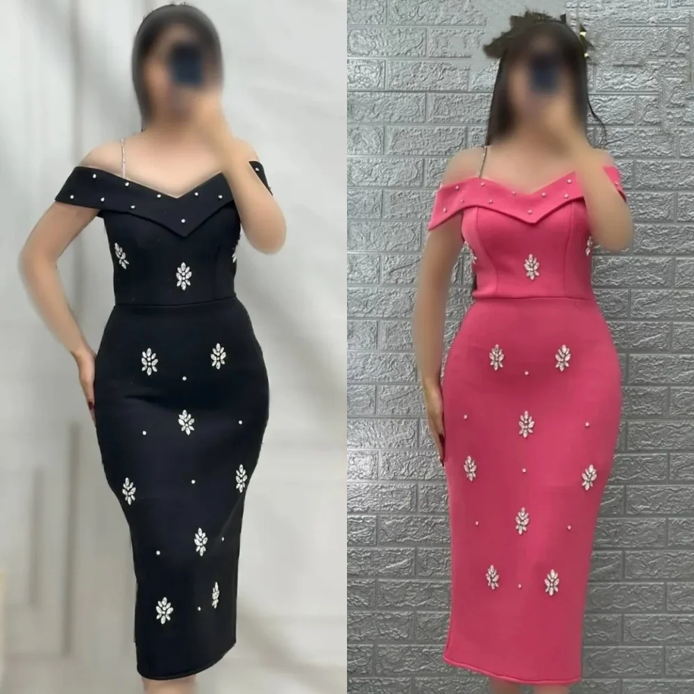 Customized Elegant Formal Jersey Rhinestone Pleat Column Off-the-shoulder Knee Length Dresses Bespoke Occasion Dresses Fashion
Customized Elegant Formal Jersey Rhinestone Pleat Column Off-the-shoulder Knee Length Dresses Bespoke Occasion Dresses Fashion