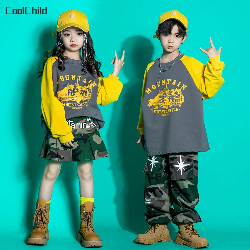 Hip Hop Girls Loose Sweatshirt Camouflage Skirt Boys Military Cargo Pants Street Dance Child Streetwear Kids Jazz Clothes Sets
Hip Hop Girls Loose Sweatshirt Camouflage Skirt Boys Military Cargo Pants Street Dance Child Streetwear Kids Jazz Clothes Sets