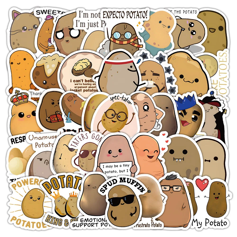10/60PCS Funny Potato Cartoon Stickers Cute Food Meme Graffiti Suitcase Fridge Laptop Guitar Car Bike Decals Decoration Kids Toy
10/60PCS Funny Potato Cartoon Stickers Cute Food Meme Graffiti Suitcase Fridge Laptop Guitar Car Bike Decals Decoration Kids Toy