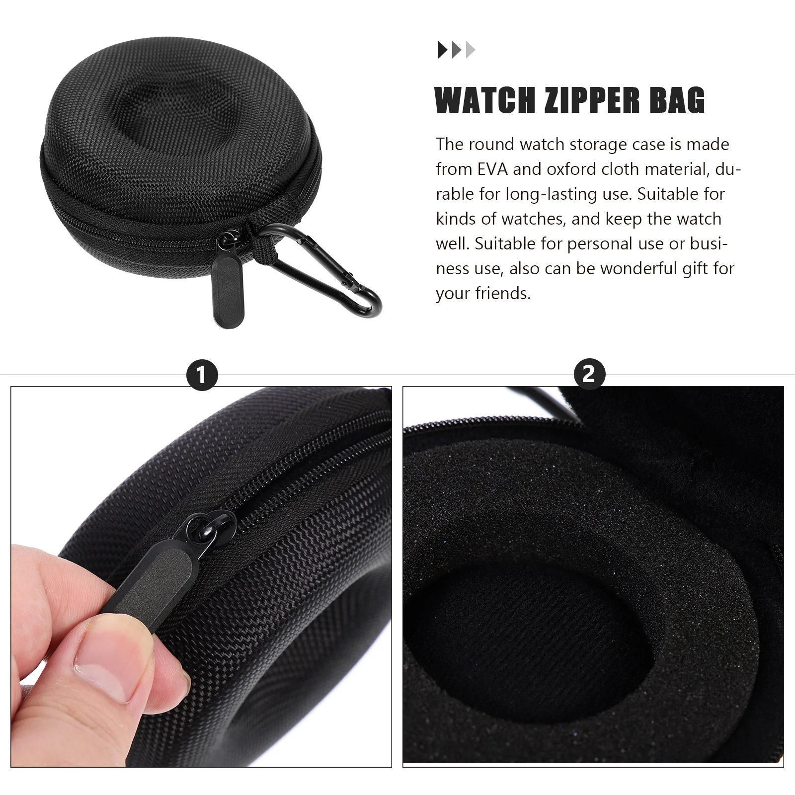 2Pcs Round Watch Storage Case Eva Oxford Cloth Crush Proof Watch Carrying Box Travel Organizer Smartwatch Protector
2Pcs Round Watch Storage Case Eva Oxford Cloth Crush Proof Watch Carrying Box Travel Organizer Smartwatch Protector