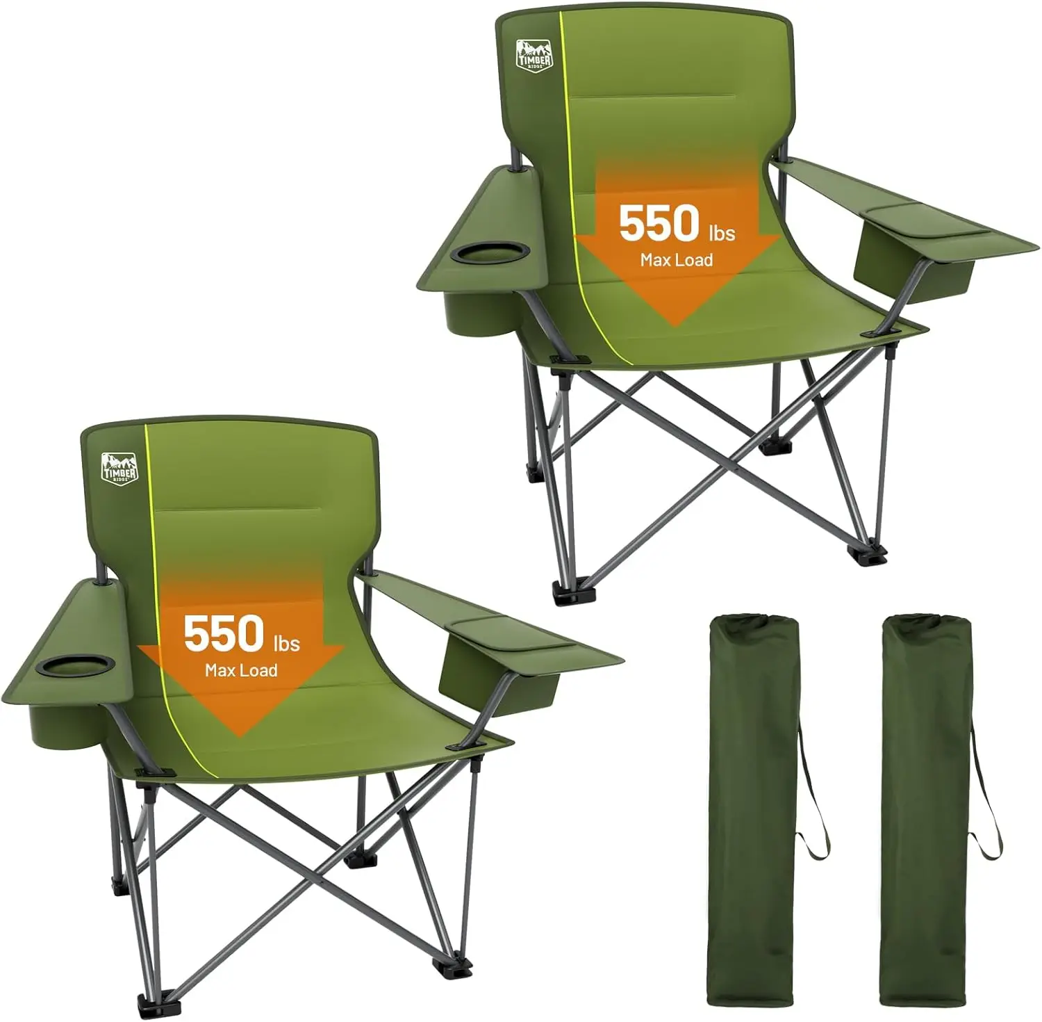 Oversized Folding Camping Chair for Adults, Support 550 LBS Heavy Duty with Cup Holder Side Pocket for Camp, Lawn, Picnic
Oversized Folding Camping Chair for Adults, Support 550 LBS Heavy Duty with Cup Holder Side Pocket for Camp, Lawn, Picnic
