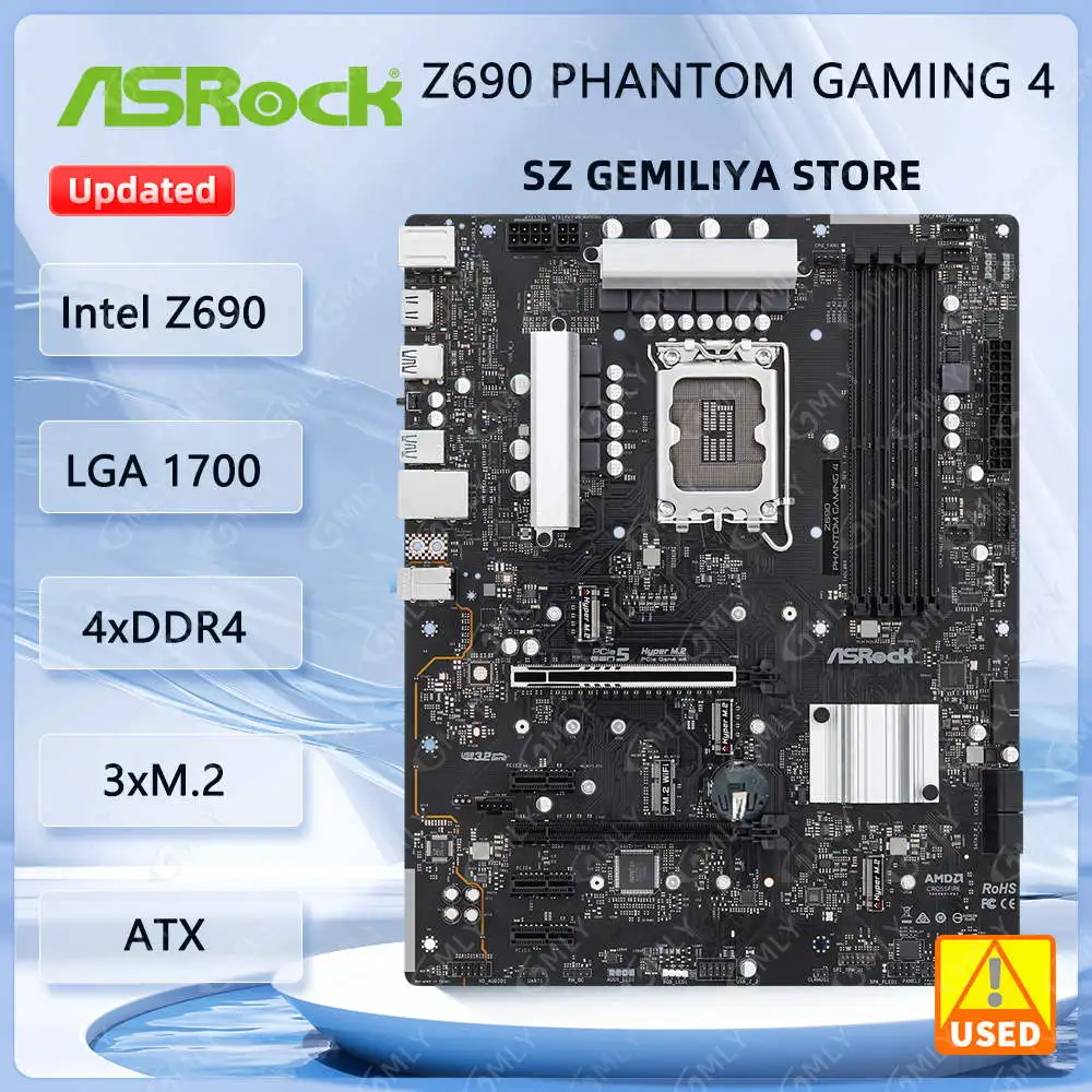 Материнская плата ASRock Z690 Phantom Gaming 4 LGA 1700, Core Intel 12-го/13 поколения, DDR4 PCIe 4.0 M.2 NVMe USB 3.2 2.5G LAN, ATX Gaming
Материнская плата ASRock Z690 Phantom Gaming 4 LGA 1700, Core Intel 12-го/13 поколения, DDR4 PCIe 4.0 M.2 NVMe USB 3.2 2.5G LAN, ATX Gaming